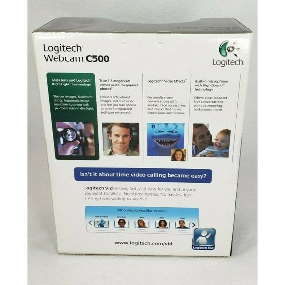 Logitech Webcam C500 NEW SEALED 1.3MP Web Cam - 5MP photos Glass Lens RIghtLight - Picture 5 of 6